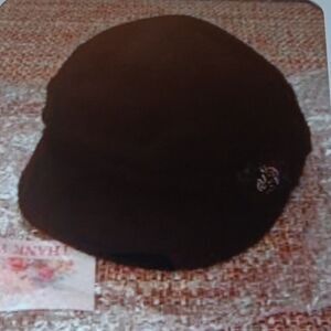 Einskey Newsboy Cap New Women's Black With Flower